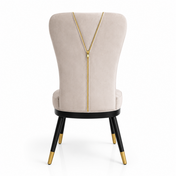 Silla Zipper Beige Dorado