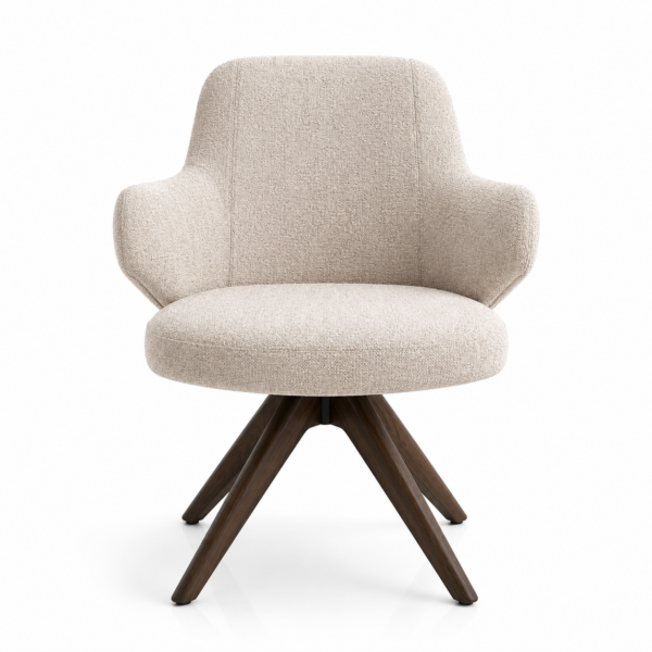 SILLA DE COMEDOR GIRATORIA BEIGE